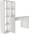 Set de birou Triest cu raft de carti alb si birou de 120 cm - LunaHome.ro