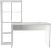 Set de birou Triest cu raft de carti alb si birou de 120 cm - LunaHome.ro