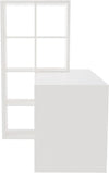 Set de birou Triest cu raft de carti alb si birou de 120 cm - LunaHome.ro