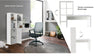 Set de birou Triest cu raft de carti alb si birou de 120 cm - LunaHome.ro