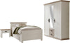 Set de dormitor Florenz cu dulap cu 3 usi, pat de 100 cm si noptiera - LunaHome.ro