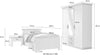 Set de dormitor Florenz cu dulap cu 3 usi, pat de 100 cm si noptiera - LunaHome.ro