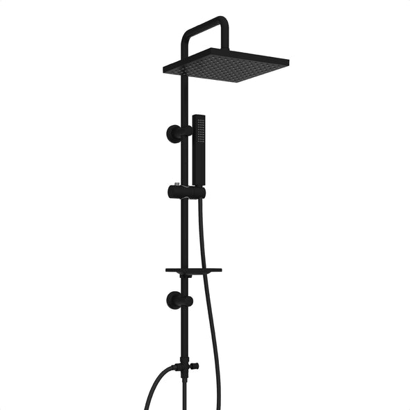 Set de duș Welltime Lina negru cu 2 capete 105 cm înălțime - LunaHome.ro