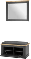 Set de hol Westminster cu bancheta si oglinda gri - LunaHome.ro