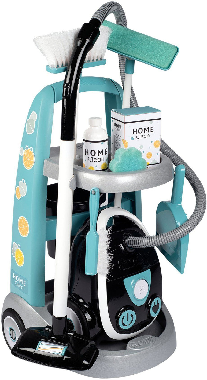 Set de joacă Smoby Cărucior de curățare cu aspirator - LunaHome.ro