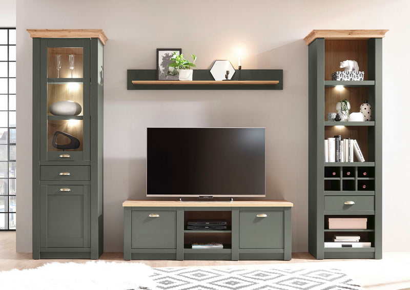 Set de living Cambridge verde din 4 piese cu design elegant - LunaHome.ro