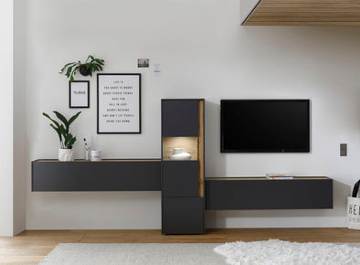 Set de living CityGiron din 3 piese gri antracit 350 cm - LunaHome.ro