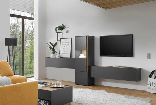 Set de living CityGiron din 3 piese gri antracit 350 cm - LunaHome.ro
