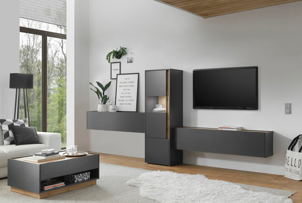 Set de living CityGiron din 3 piese gri antracit 350 cm - LunaHome.ro