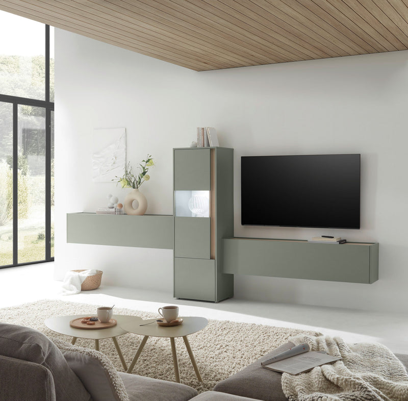 Set de living CityGiron din 3 piese verde menta 350 cm