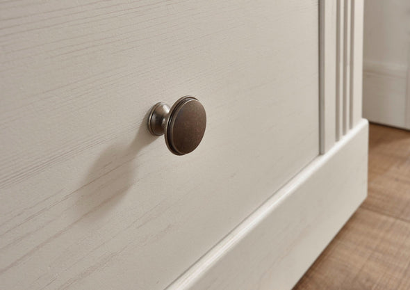 Set de living Westminster cu comoda TV si raft alb rustic