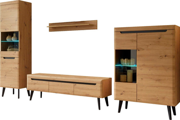 Set de living din 4 piese »Torge«, culoare stejar, 343 cm latime - LunaHome.ro