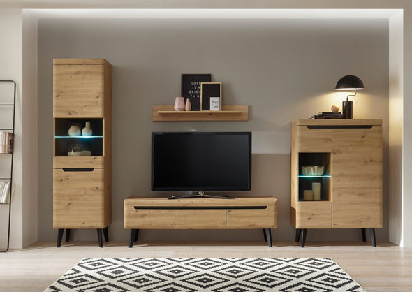 Set de living din 4 piese »Torge«, culoare stejar, 343 cm latime - LunaHome.ro