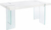 Set de luat masa Lola cu 4 scaune gri si masa alba de 160x90 cm