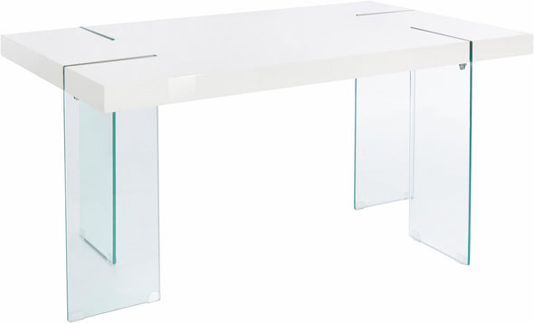 Set de luat masa Lola cu 4 scaune gri si masa alba de 160x90 cm