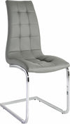 Set de luat masa Lola cu 4 scaune gri si masa alba de 160x90 cm