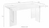 Set de luat masa Lola cu 4 scaune gri si masa alba de 160x90 cm