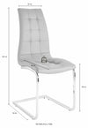 Set de luat masa Lola cu 4 scaune gri si masa alba de 160x90 cm