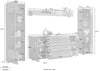 Set living Cantara din 3 piese alb lucios modern 340 cm - LunaHome.ro