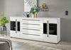 Set living Cantara din 3 piese alb lucios modern 340 cm - LunaHome.ro