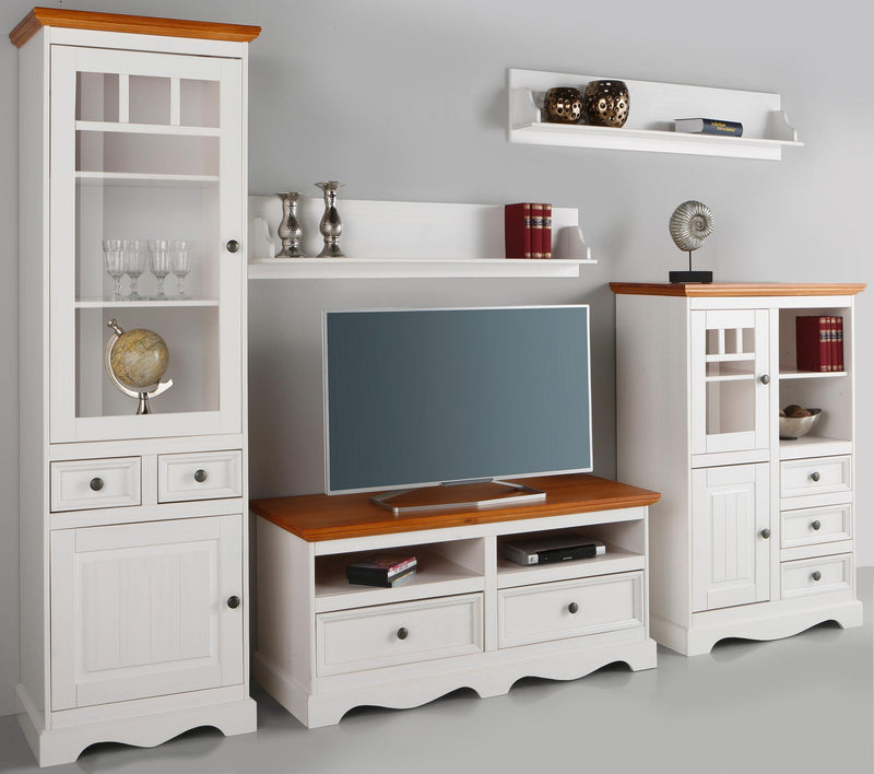 Set living Melissa din lemn de pin alb din 5 piese - LunaHome.ro
