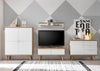 Set living Merle din 4 piese design scandinav alb cu stejar - LunaHome.ro