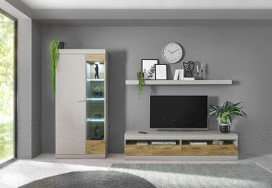 Set living Scara din 3 piese gri cu aspect modern 310 cm - LunaHome.ro
