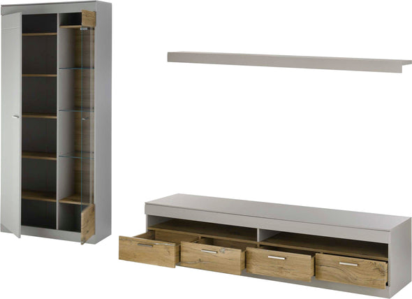 Set living Scara din 3 piese gri cu aspect modern 310 cm - LunaHome.ro