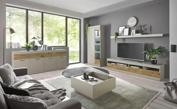 Set living Scara din 3 piese gri cu aspect modern 310 cm - LunaHome.ro