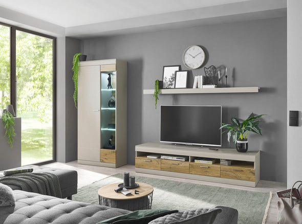 Set living Scara din 3 piese gri cu aspect modern 310 cm - LunaHome.ro