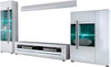 Set mobila living Cantara moderna, alb lucios, 4 piese - LunaHome.ro