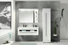 Set mobilier baie Cantara din 3 pise alb lucios, aprox 165 cm - LunaHome.ro
