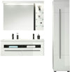 Set mobilier baie Cantara din 3 pise alb lucios, aprox 165 cm - LunaHome.ro