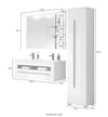 Set mobilier baie Cantara din 3 pise alb lucios, aprox 165 cm - LunaHome.ro