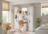Set mobilier baie Florenz din 4 piese alb cu aspect de lemn - LunaHome.ro