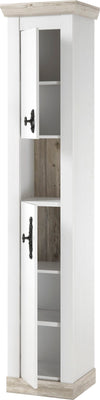 Set mobilier baie Florenz din 4 piese alb cu aspect de lemn - LunaHome.ro