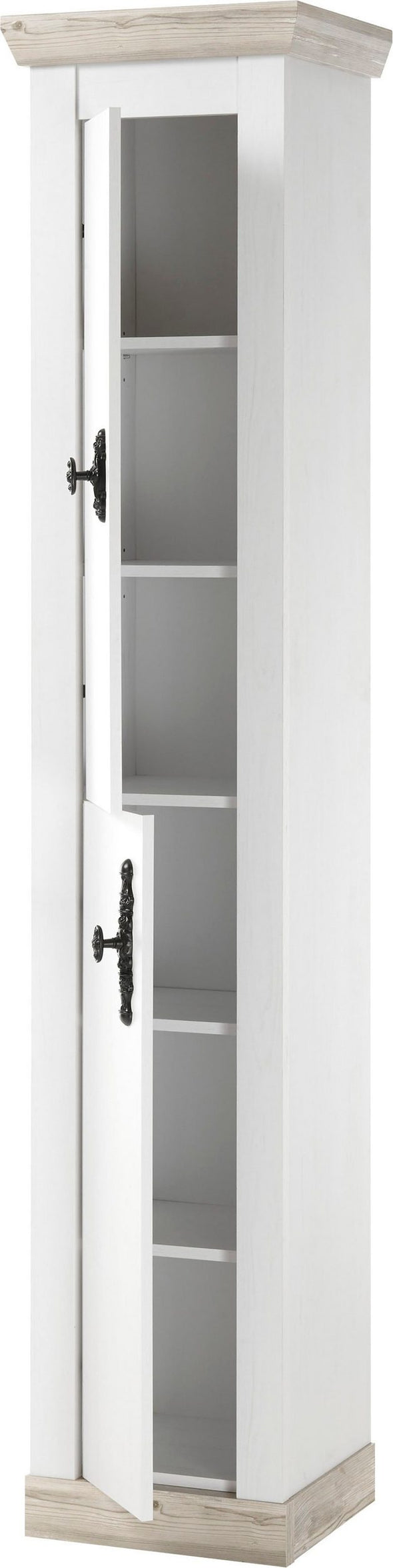 Set mobilier baie Florenz din 4 piese alb cu aspect de lemn - LunaHome.ro