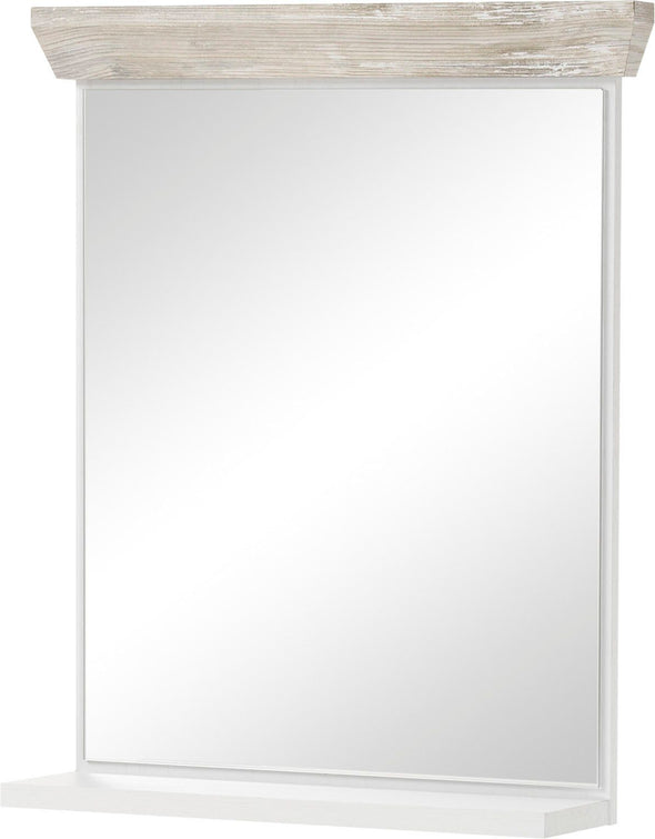 Set mobilier baie Florenz din 4 piese alb cu aspect de lemn - LunaHome.ro
