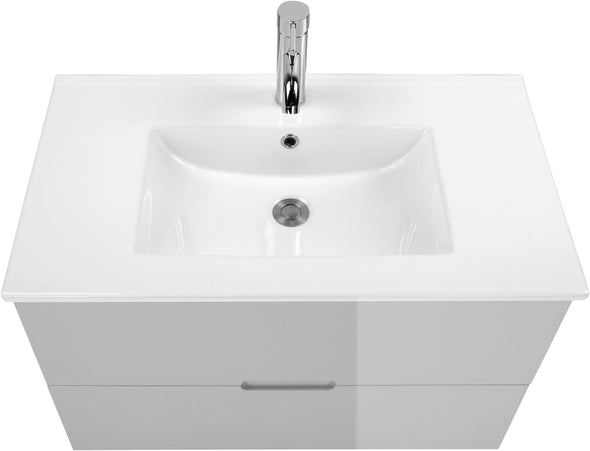 Set mobilier baie Lund cu masca, lavoar si dulap, 80 cm lățime - LunaHome.ro