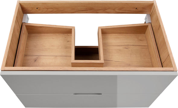 Set mobilier baie Lund cu masca, lavoar si dulap, 80 cm lățime - LunaHome.ro