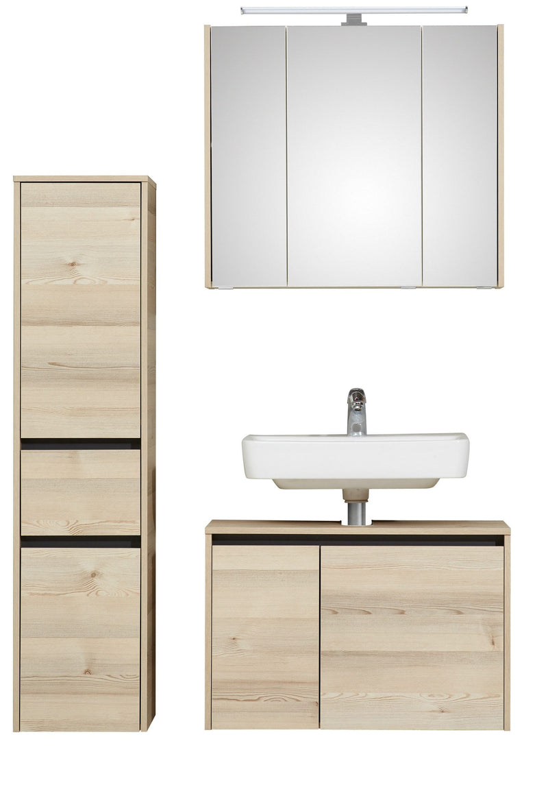 Set mobilier de baie Quickset din 3 piese culoarea pinului - LunaHome.ro