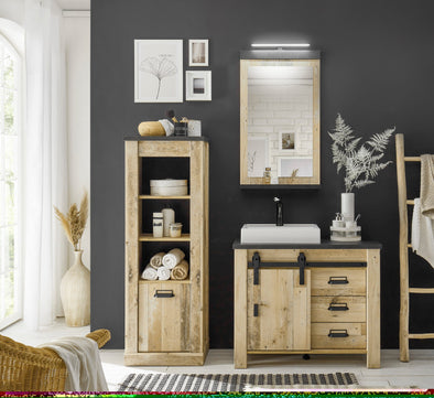 Set mobilier de baie Sherwood din 3 piese cu design modern - LunaHome.ro