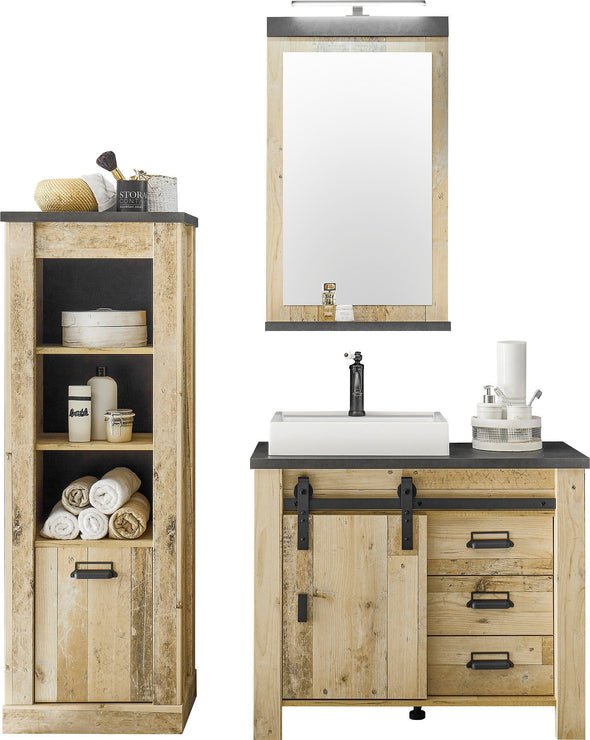 Set mobilier de baie Sherwood din 3 piese cu design modern - LunaHome.ro