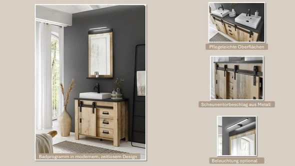 Set mobilier de baie Sherwood din 3 piese cu design modern - LunaHome.ro
