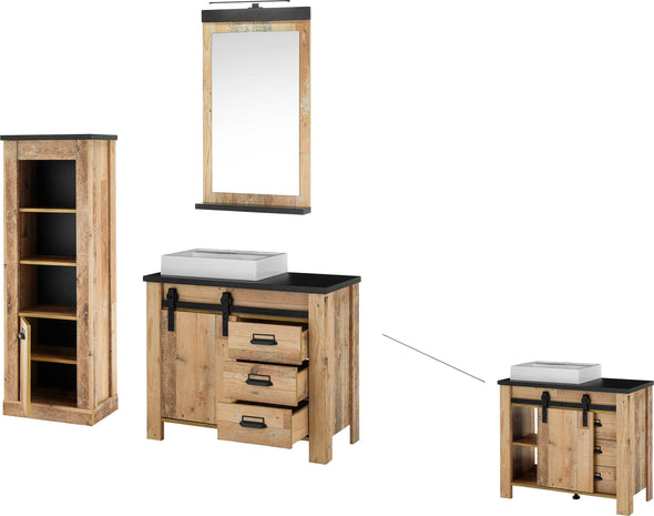 Set mobilier de baie Sherwood din 3 piese cu design modern - LunaHome.ro