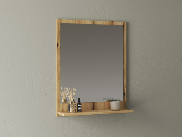 Set mobilier de baie modern Oslo din 5 piese gri cu stejar