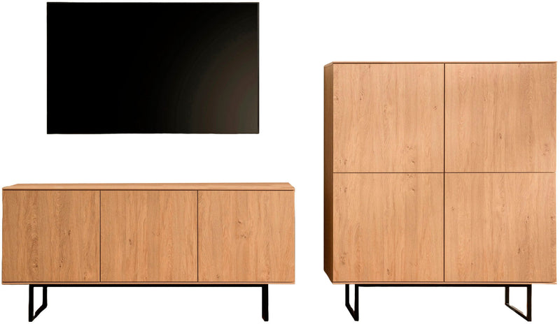 Set mobilier de sufragerie Lund din 2 piese culoare natur