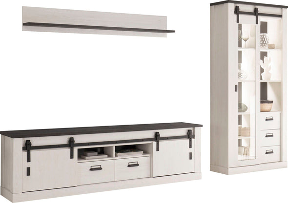 Set mobilier living Sherwood alb din 3 piese 314 cm lungime - LunaHome.ro