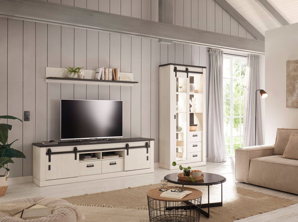 Set mobilier living Sherwood alb din 3 piese 314 cm lungime - LunaHome.ro