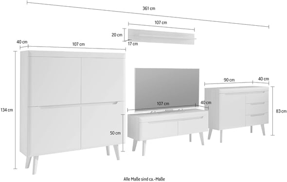 Set mobilier living Torge cu aspect scandinav fistic